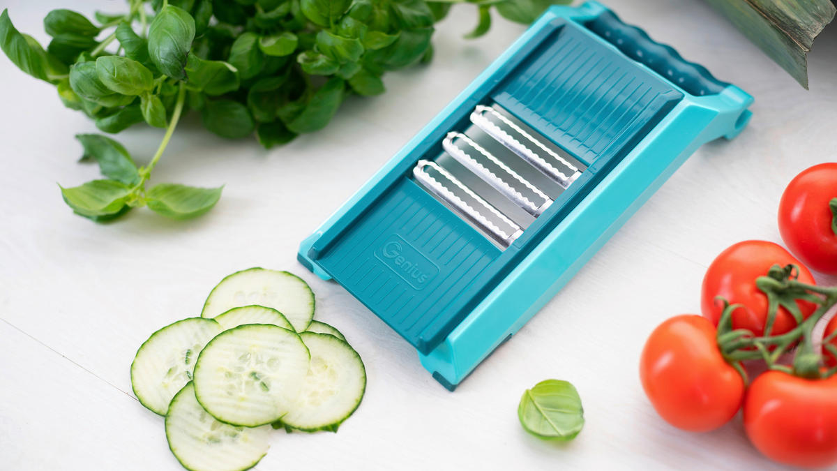 GEMÜSESCHNEIDERSET Nicer Dicer Chef Pro  - Petrol, Basics, Kunststoff/Metall (25/20,5/24,5cm) - Genius