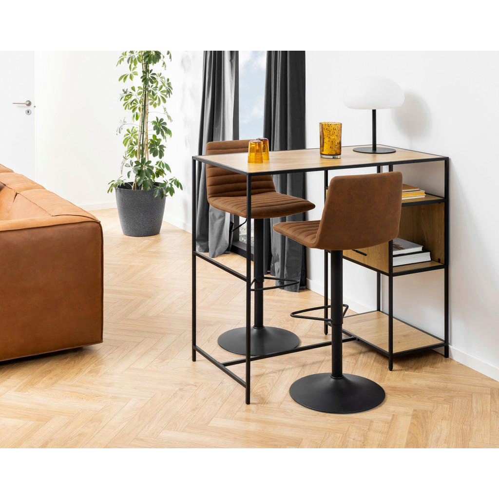 Thumbnail - Mid.you Barhocker, Braun, Textil, 50x110.5x46 cm, Reach, Esszimmer, Barmöbel, Barhocker