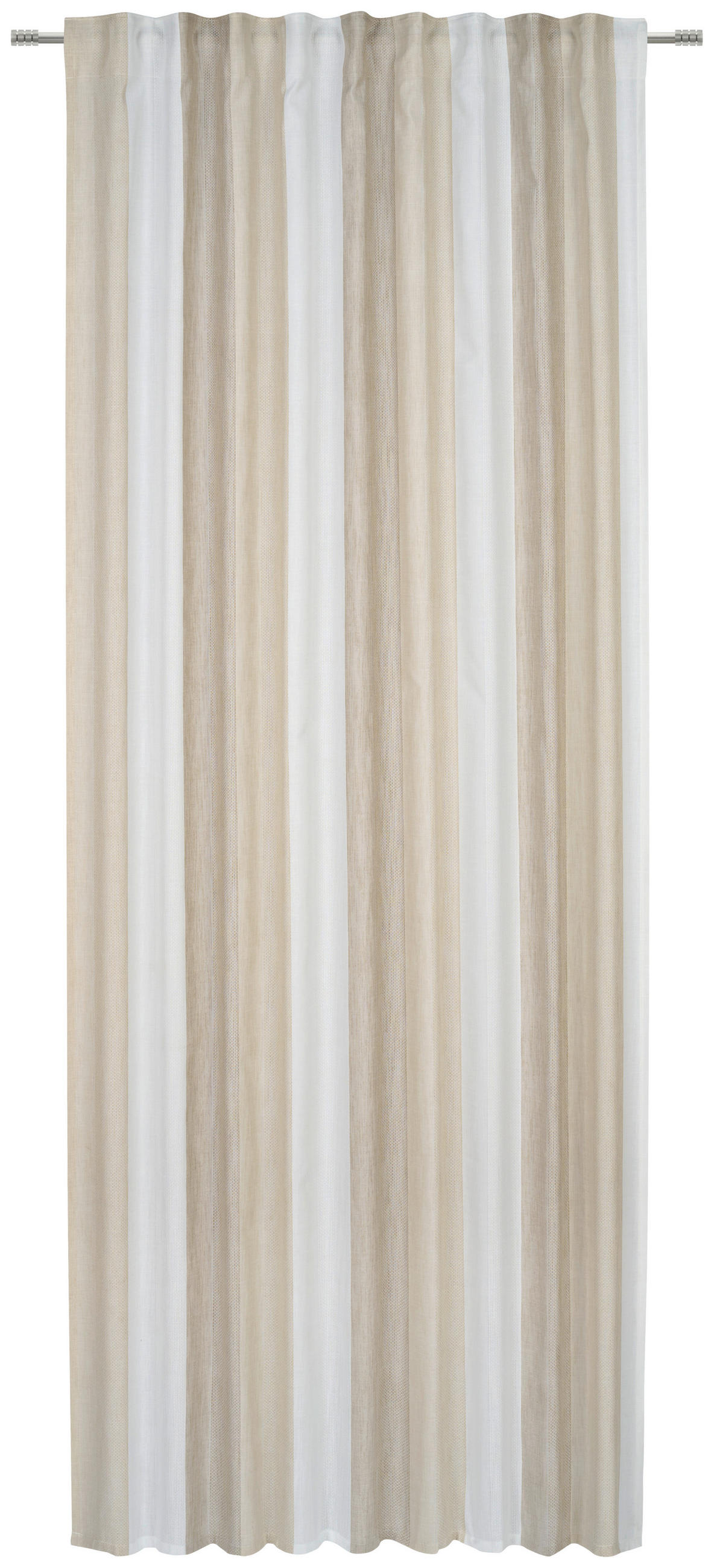 KOMBINOVANA ZAVESA bela, svetlobraon  140/245 cm  - bela/svetlobraon, Dizajnerski, tekstil (140/245cm) - Esposa