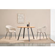 ESSTISCH 110/110/75 cm Echtholz  Holz rund Eichefarben  - Eichefarben/Schwarz, Design, Holz/Metall (110/110/75cm) - Linea Natura