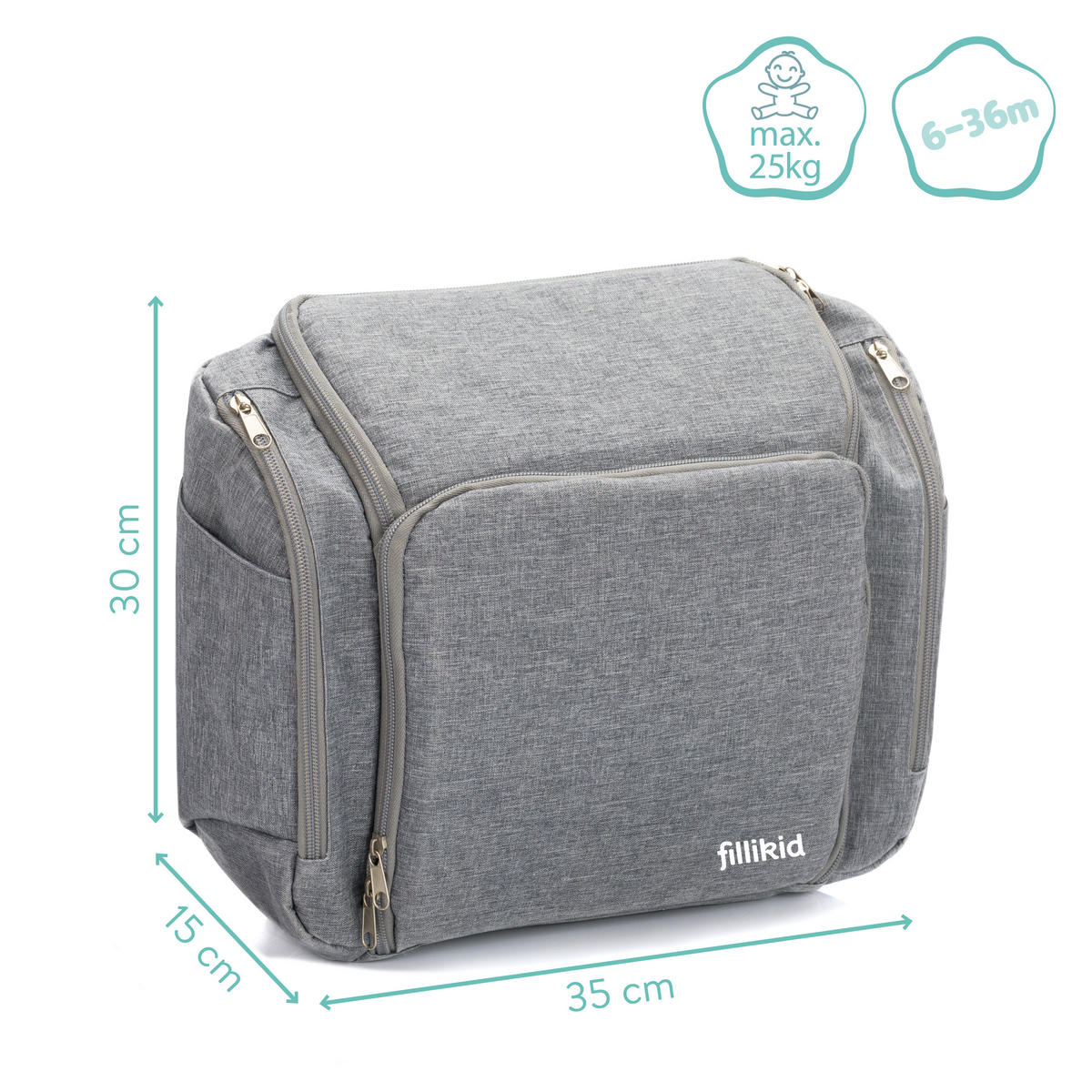 TISCHSITZ  - Grau, Basics, Textil (15/30/35cm) - Fillikid