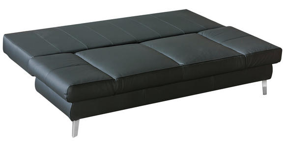 SCHLAFSOFA  in Echtleder Anthrazit  - Chromfarben/Anthrazit, KONVENTIONELL, Leder/Metall (200/85/90cm) - Novel
