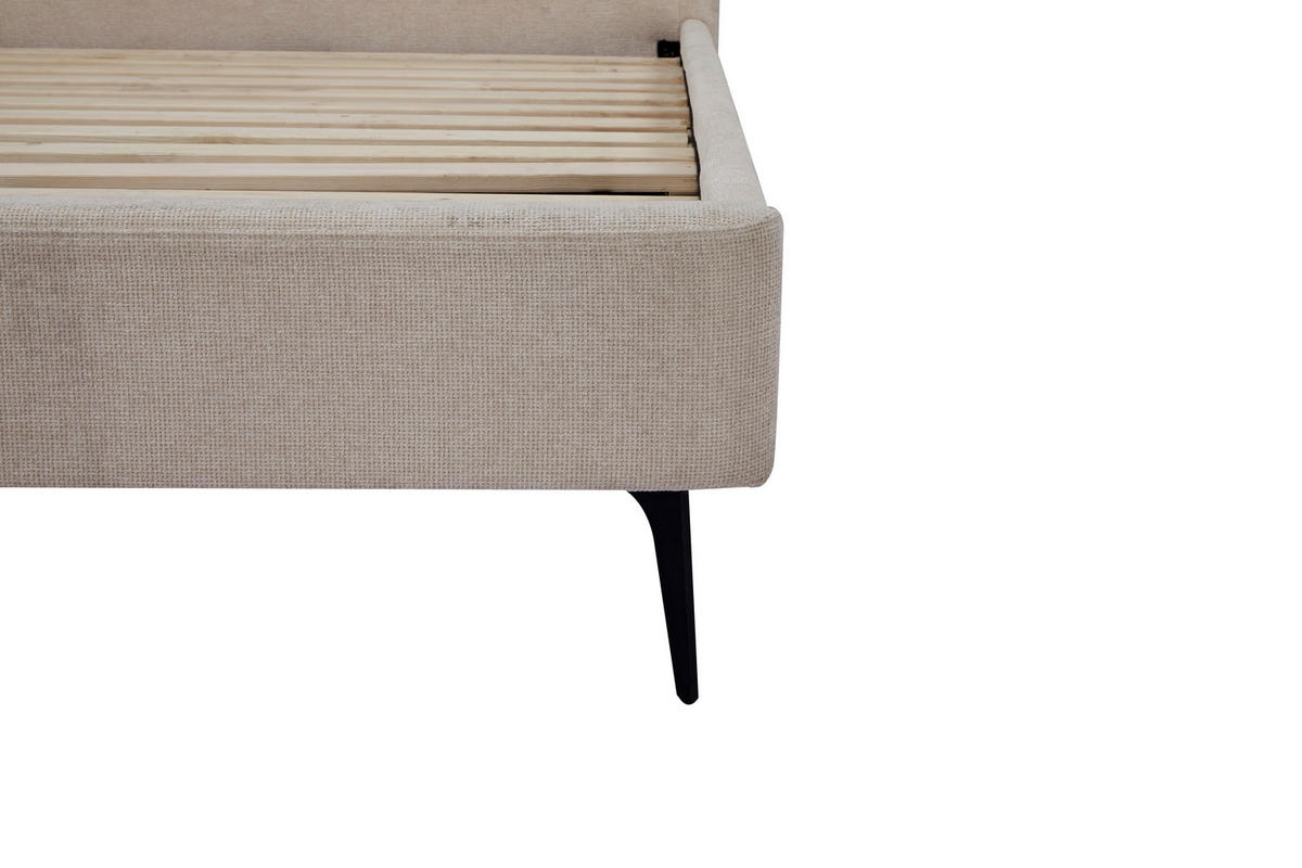 POLSTERBETT Lattenrost 180/200 cm  in Beige  - Beige/Schwarz, Design, Holz/Textil (180/200cm) - Boxxx