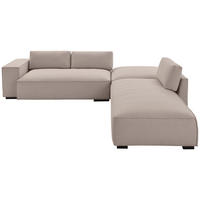 ECKSOFA Taupe Webstoff  - Taupe/Schwarz, Trend, Holz/Textil (280/260cm) - Livetastic