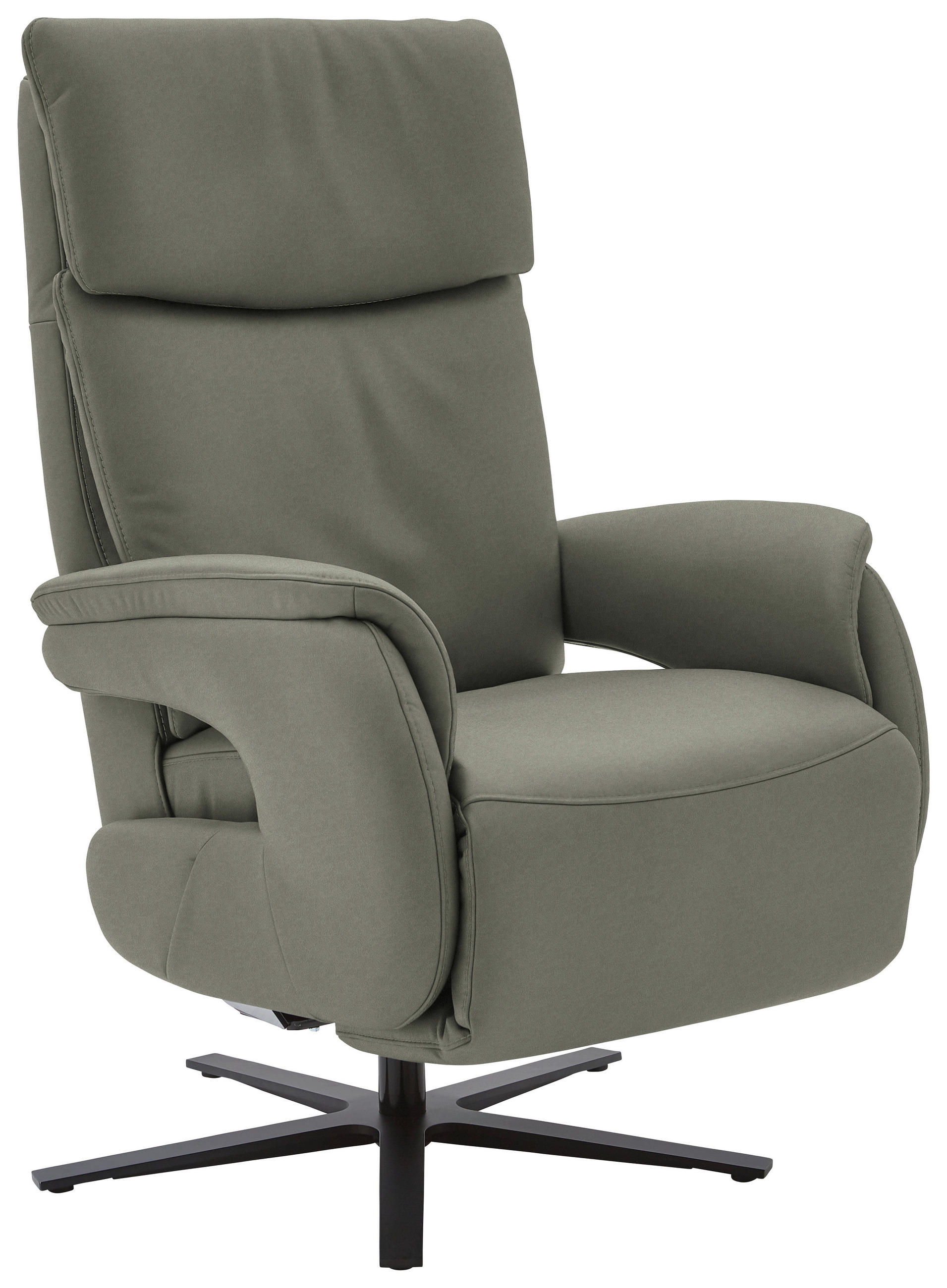 RELAXSESSEL in Leder Grau  - Schwarz/Grau, Design, Leder/Metall (70/117/85cm) - Dieter Knoll