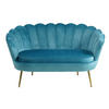 2-SITZER-SOFA Samt Blau  - Blau/Goldfarben, MODERN, Textil/Metall (136/78/77cm) - Livetastic