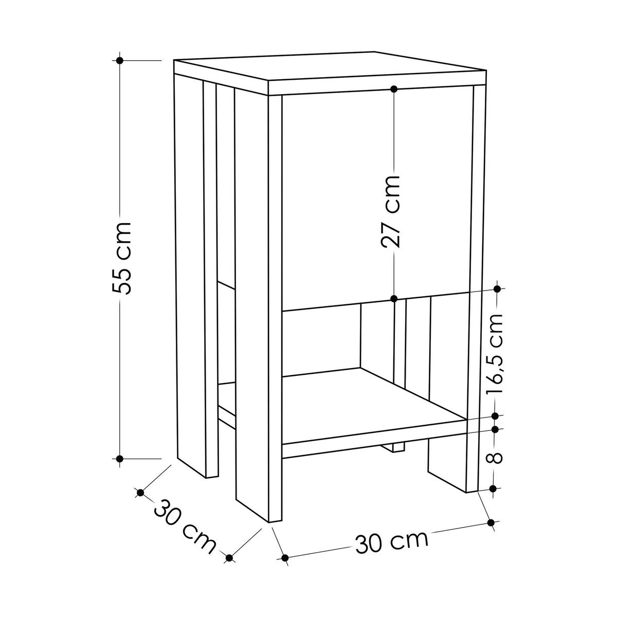 NACHTTISCH 30/55/30 cm  in Weiss  - Weiss, Design, Holzwerkstoff (30/55/30cm) - Livetastic