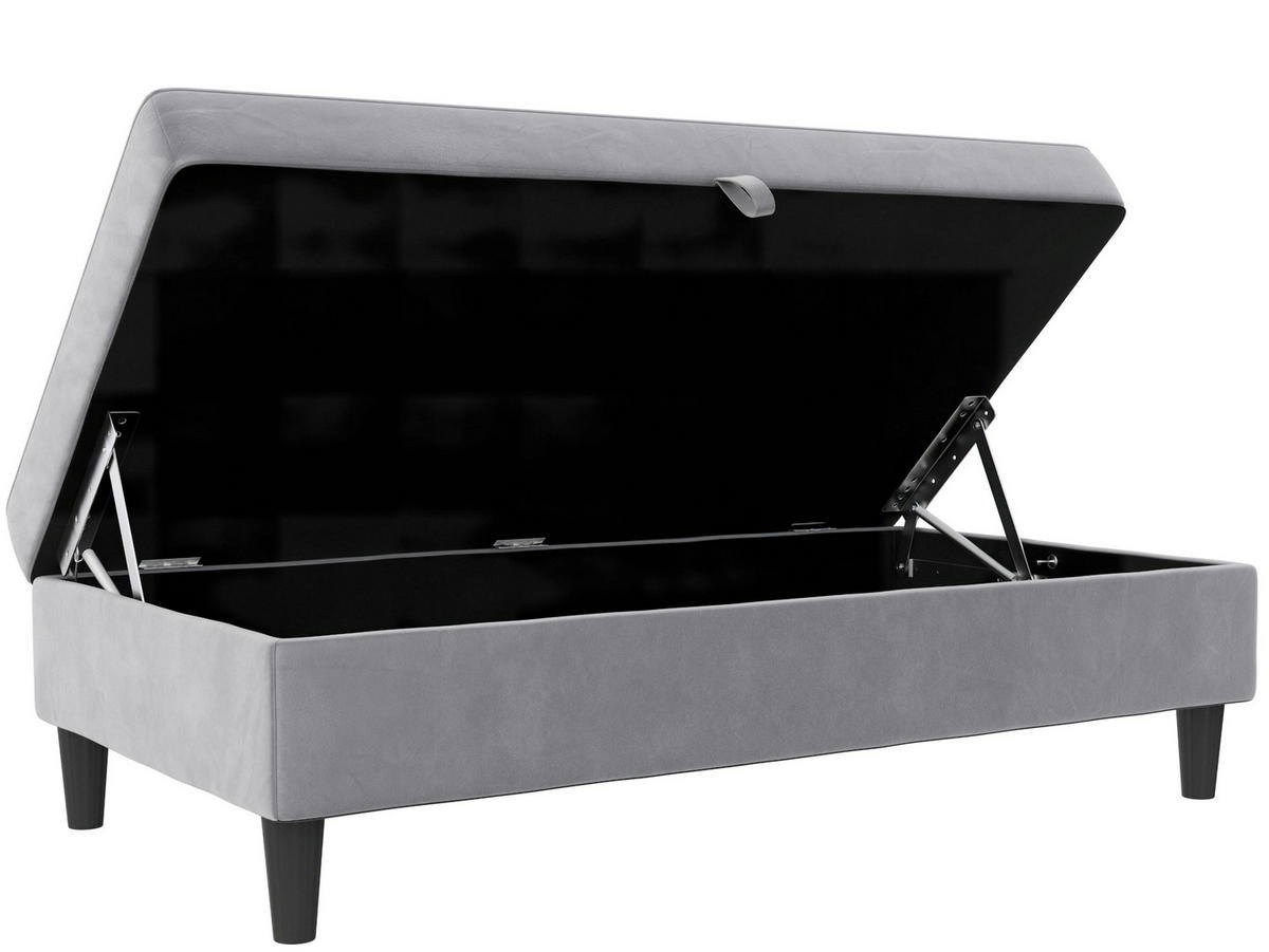 HOCKER in Textil Grau  - Schwarz/Grau, Basics, Kunststoff/Textil (130/43/69cm) - Livetastic