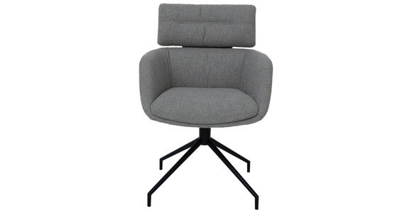 ARMLEHNSTUHL in Eisen Webstoff - Schwarz/Grau, Design, Textil/Metall (62/92/66cm) - Dieter Knoll
