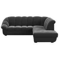 ECKSOFA Schwarz Chenille Bettkasten, Schlaffunktion, Rücken echt  - Schwarz, KONVENTIONELL, Kunststoff/Textil (260/222cm) - Welnova