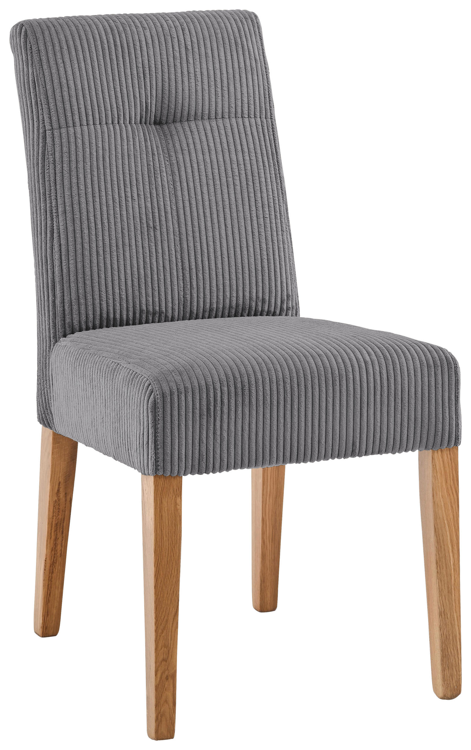 STUHL Cord Anthrazit, Eichefarben Eiche massiv  - Eichefarben/Anthrazit, KONVENTIONELL, Holz/Textil (47,5/91,5/63cm) - home24