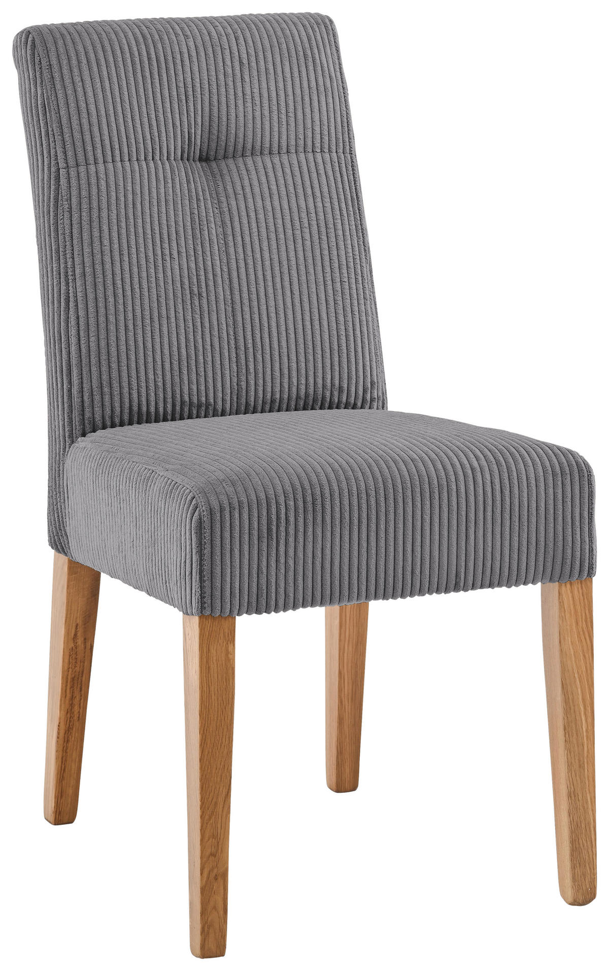 STUHL Cord Anthrazit, Eichefarben Eiche massiv  - Eichefarben/Anthrazit, KONVENTIONELL, Holz/Textil (47,5/91,5/63cm) - home24