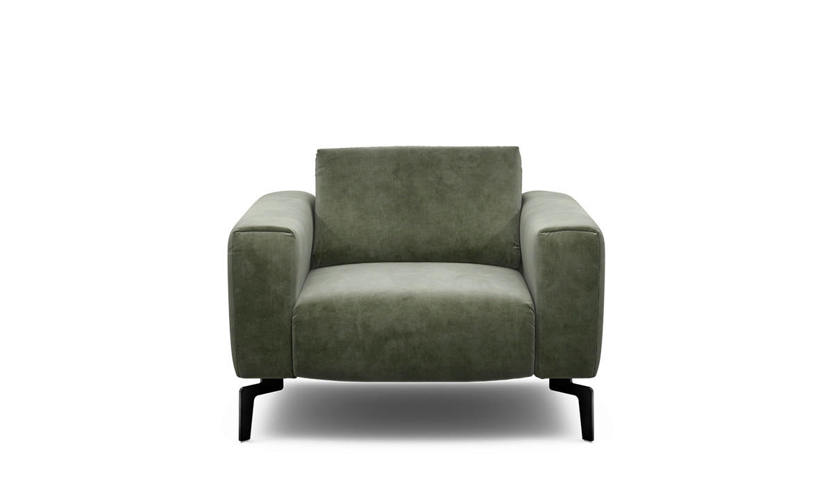 SESSEL in Samt Waldgrün  - Waldgrün/Schwarz, Design, Textil/Metall (110/85/86-94cm) - SENSOO