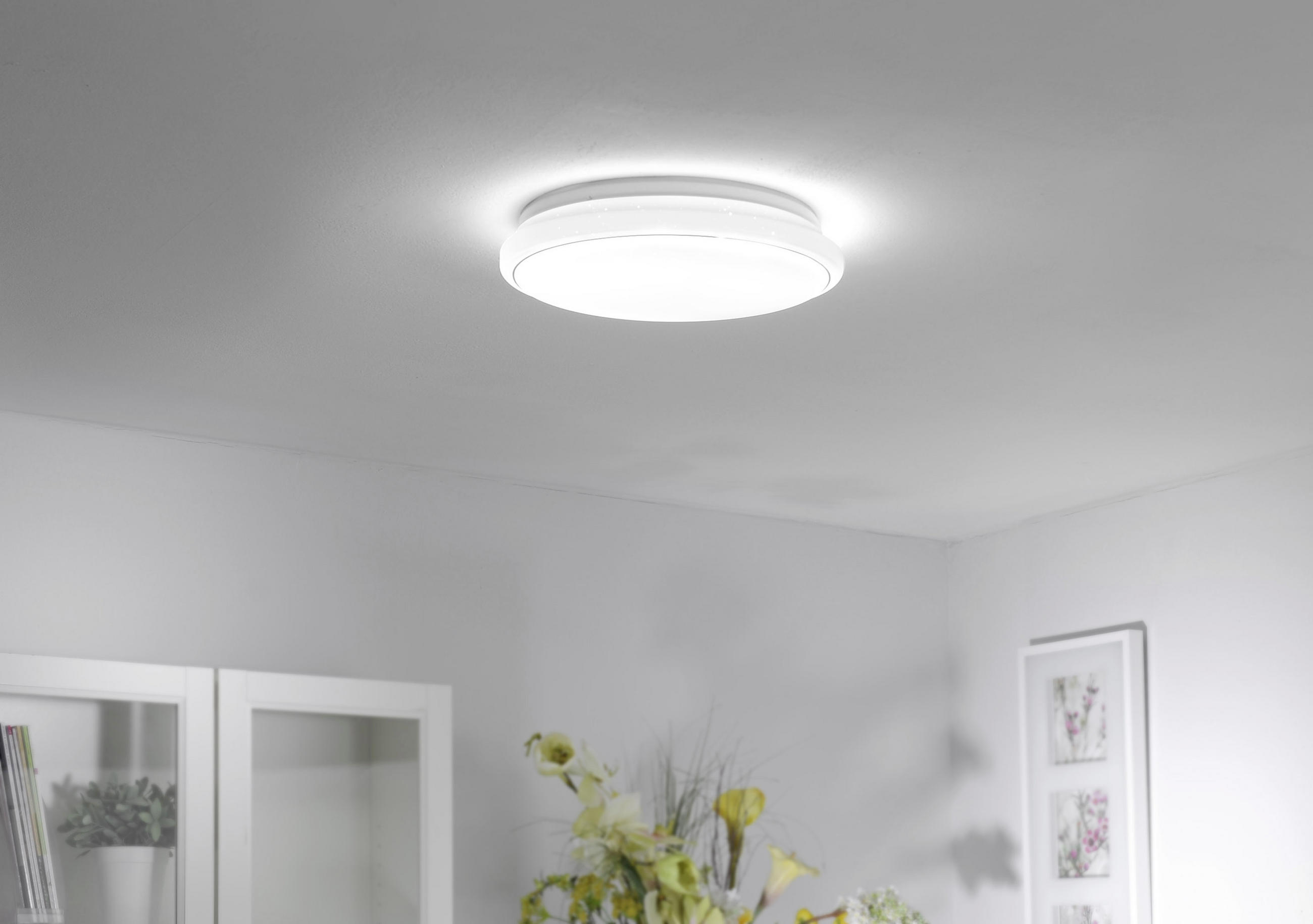 LED-DECKENLEUCHTE Lolasmart-Jupi Smart 59/59/10,8 cm - Weiß, Design, Kunststoff (59/59/10,8cm)