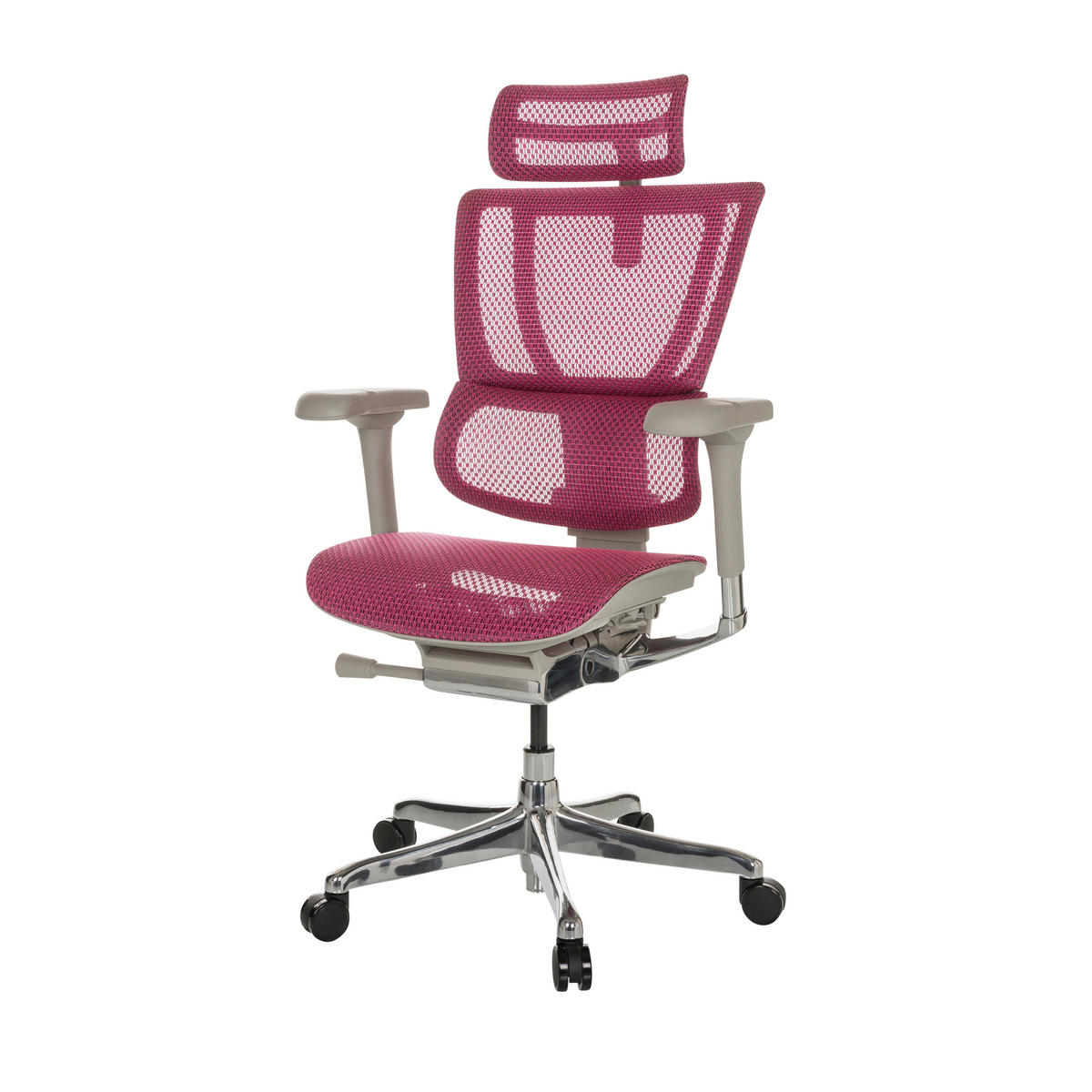 DREHSTUHL Netz Rosa  - Beige/Silberfarben, Basics, Kunststoff/Textil (69/116-138/66cm) - MID.YOU