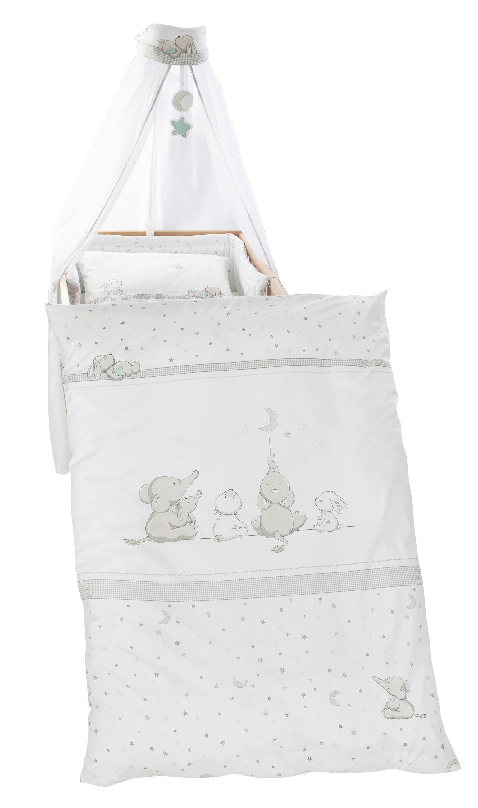GITTERBETTSET Roba Sternenzauber  - Taupe/Weiß, Basics, Textil - Roba