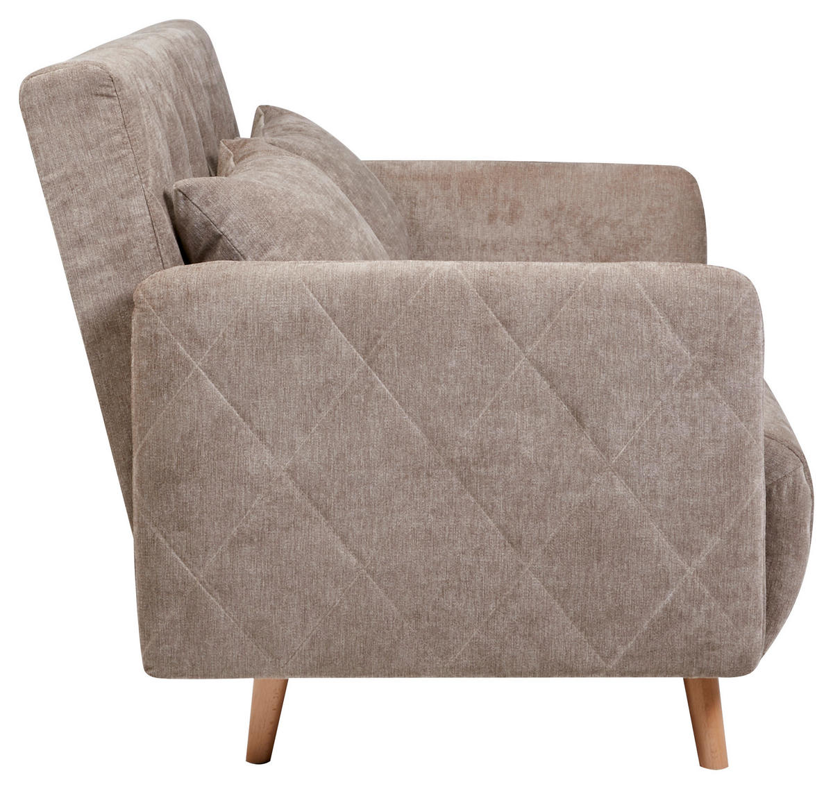 SCHLAFSOFA in Textil Hellbraun  - Hellbraun/Eichefarben, Lifestyle, Holz/Textil (132/81/90cm) - MID.YOU