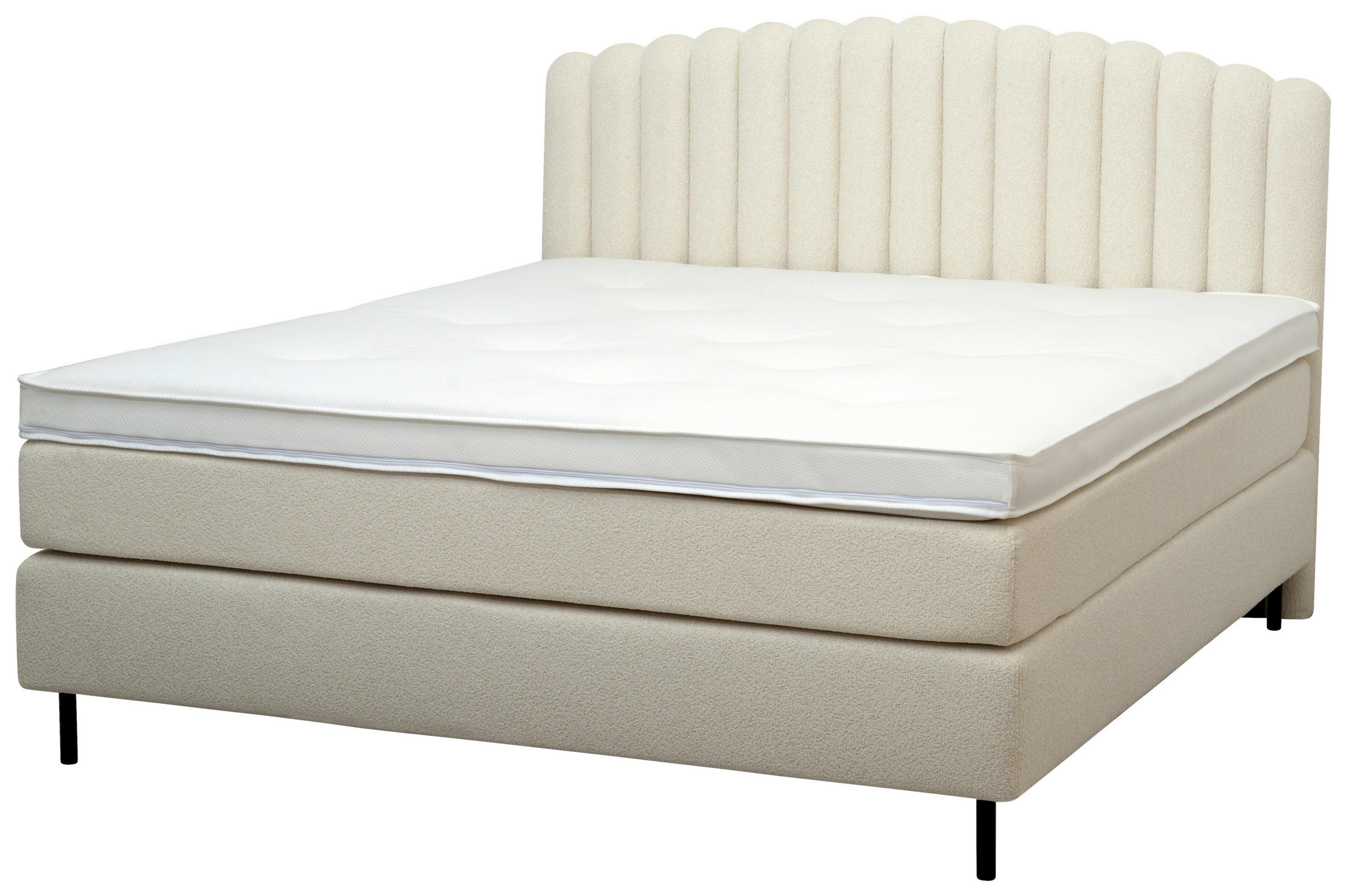 KONTINENTALSÄNG 180/200 cm  i vit  - vit/svart, Design, metall/trä (180/200cm) - Johann Jakob
