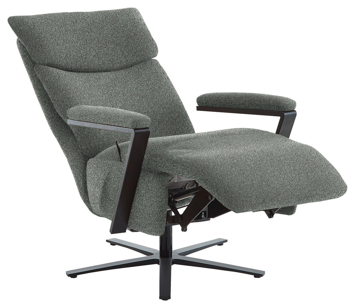 RELAXSESSEL in Textil Graublau  - Graublau/Schwarz, Design, Textil/Metall (68/117/85cm) - Cantus
