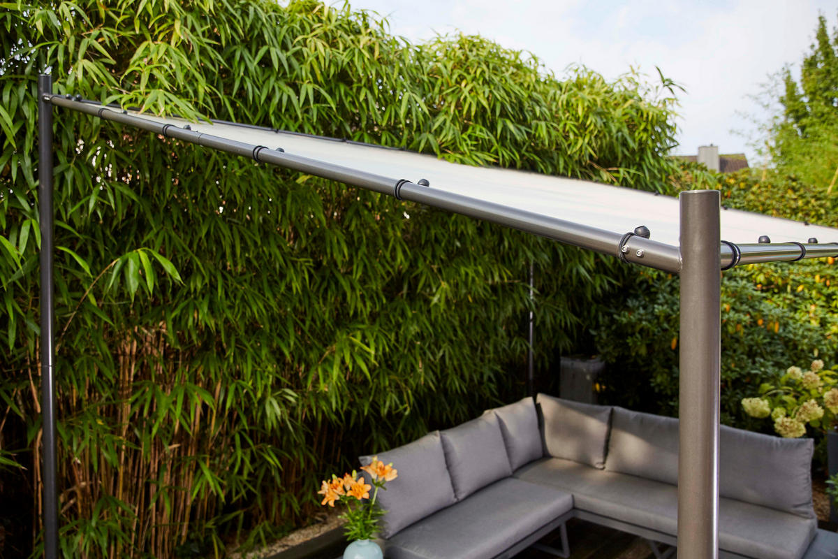 PAVILLON 400/284/300 cm   - Anthrazit/Hellgrau, KONVENTIONELL, Textil/Metall (400/284/300cm) - Siena Garden