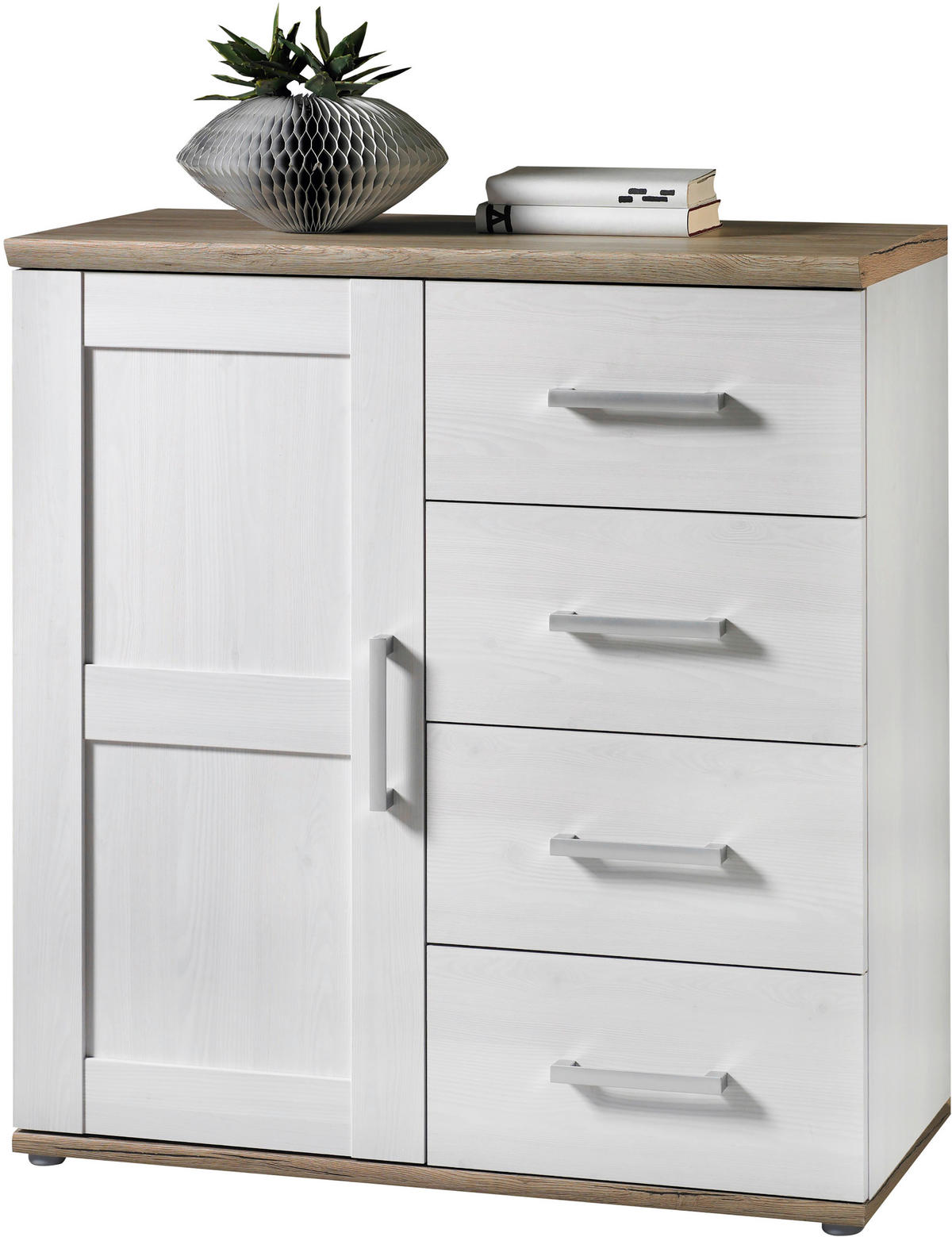 KOMMODE Romance  in 93/99/45 cm  - Silberfarben/Lärchefarben, Basics, Holzwerkstoff/Kunststoff (93/99/45cm) - Landscape