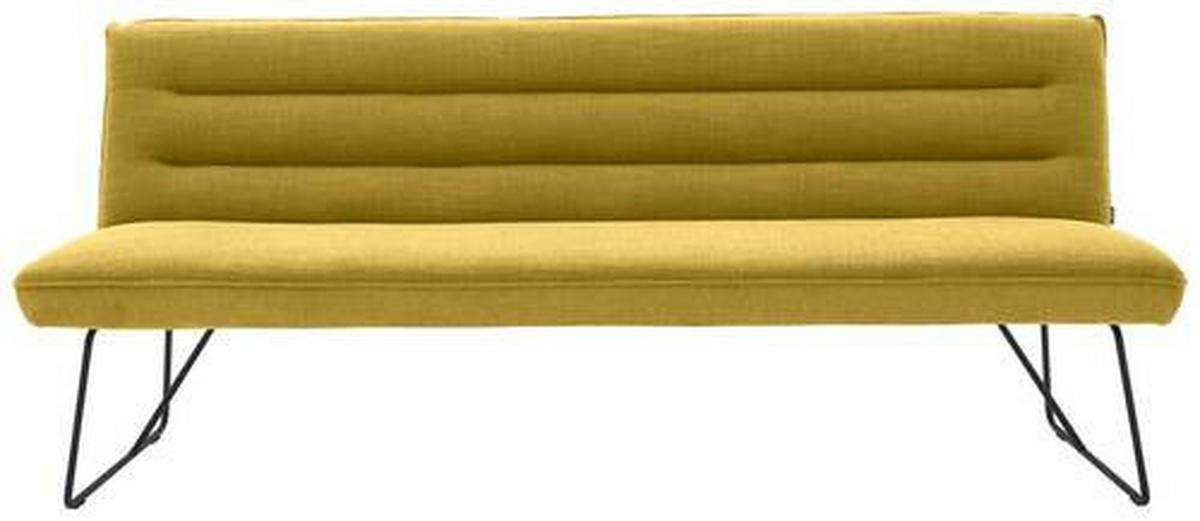 SITZBANK in Metall, Textil Gelb, Schwarz  - Gelb/Schwarz, Design, Textil/Metall (168/89/68cm) - Dieter Knoll