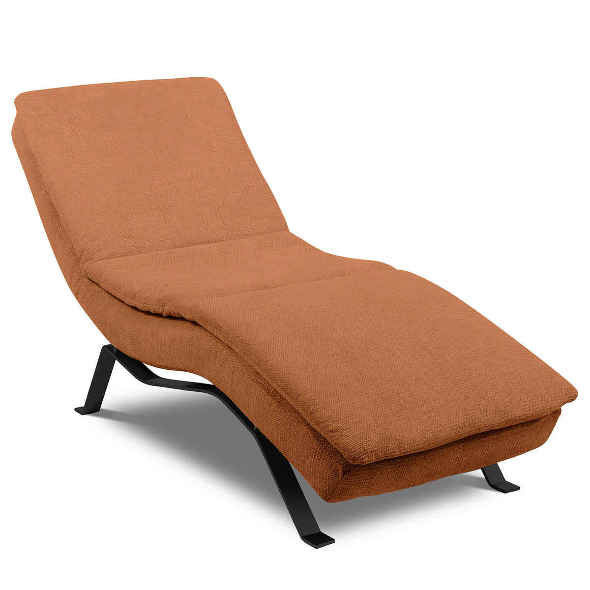 RELAXLIEGE Echtleder Rostfarben  - Rostfarben/Schwarz, Design, Leder/Metall (65/95/171cm) - Celina Home
