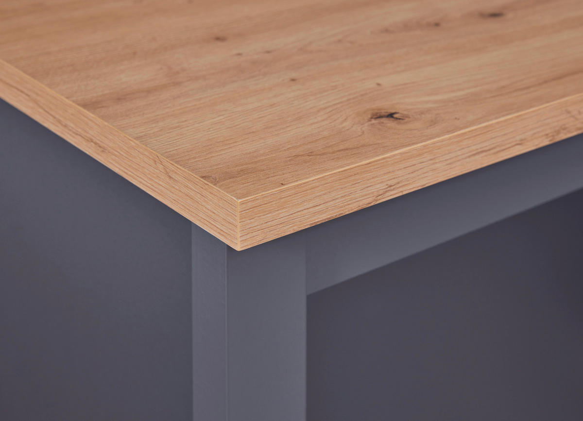 KÜCHENINSEL 124/91,5/75 cm  in Anthrazit, Eiche Artisan  - Anthrazit/Weiß, KONVENTIONELL, Holz/Holzwerkstoff (124/91,5/75cm) - MID.YOU