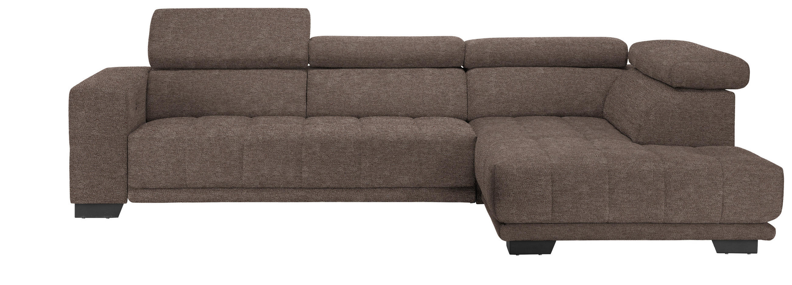 ECKSOFA in Mikrofaser Hellbraun  - Hellbraun/Schwarz, Design, Textil/Metall (301/207cm) - Xora