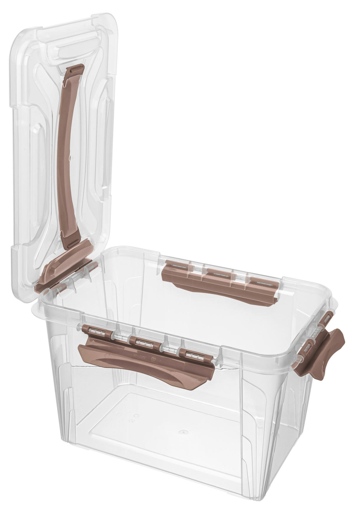 BOX S VÍKEM, 6.6 l - průhledné/šedohnědá, Basics, plast (29/19/18cm)