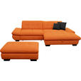ECKSOFA  in Mikrofaser Orange  290/198 cm  - Schwarz/Orange, Design, Textil/Metall (290/198cm) - Xora
