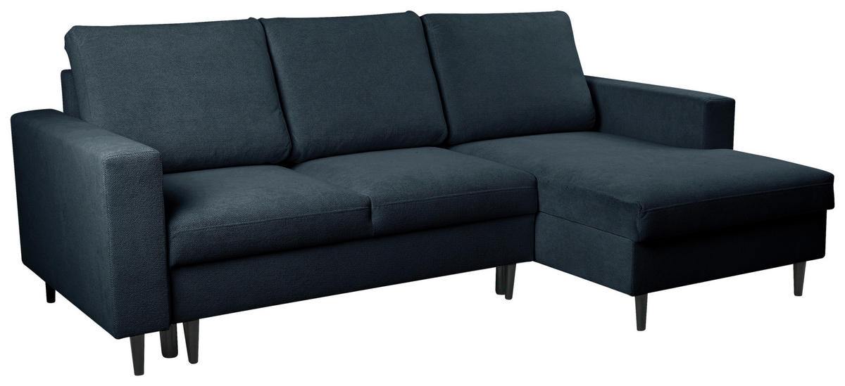 ECKSOFA in Struktur Anthrazit  - Anthrazit/Schwarz, Modern, Holz/Kunststoff (230/145cm) - MID.YOU