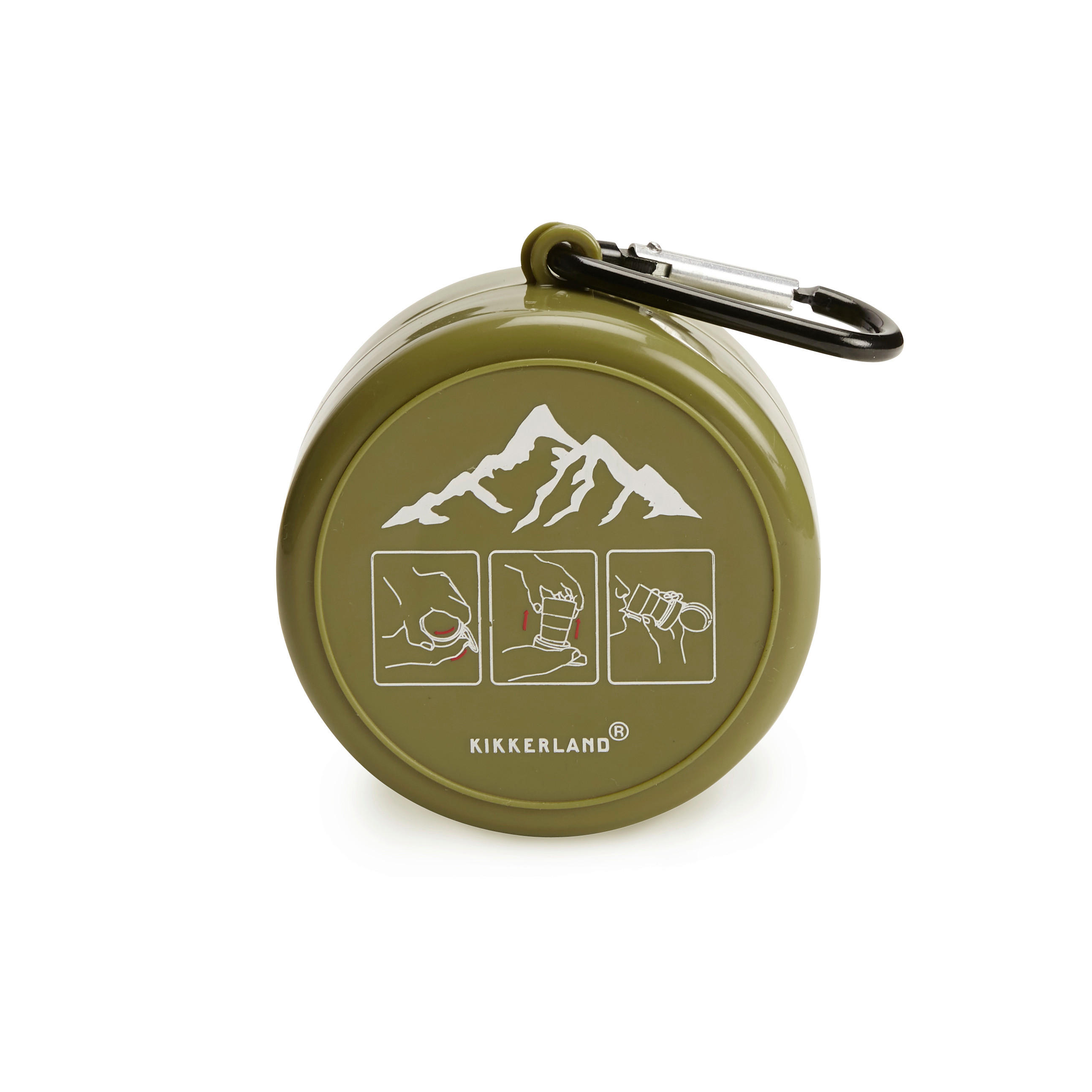 POHÁR NA VODU - olivovozelená, Basics, kov/plast (3,6/11,5/6,9cm) - Kikkerland