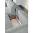 2,5-SITZER  in Flachgewebe Hellgrau  - Hellgrau/Schwarz, Design, Kunststoff/Textil (240/70/125cm) - Xora