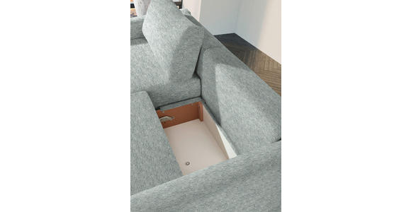 2,5-SITZER  in Flachgewebe Hellgrau  - Hellgrau/Schwarz, Design, Kunststoff/Textil (240/70/125cm) - Xora