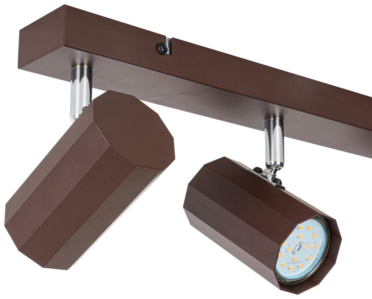 DECKENLEUCHTE 57/14,5/10,5 cm   - Chromfarben/Mokka, Trend, Kunststoff/Metall (57/14,5/10,5cm) - Novel