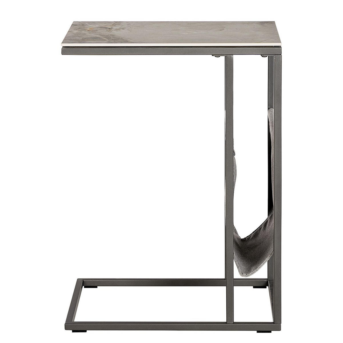 BEISTELLTISCH 46/36/60 cm Schwarz, Weiß rechteckig  - Schwarz/Weiß, MODERN, Keramik/Textil (46/36/60cm) - home24