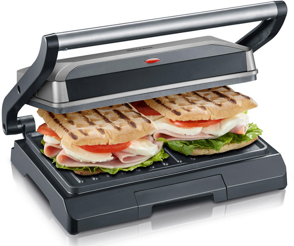 KONTAKTGRILL  - Silberfarben/Schwarz, Trend, Kunststoff/Metall (29,1/26/11,5cm) - Severin