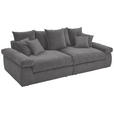 BIGSOFA Feincord Anthrazit  - Anthrazit/Schwarz, Design, Kunststoff/Textil (260/90/140cm) - Carryhome