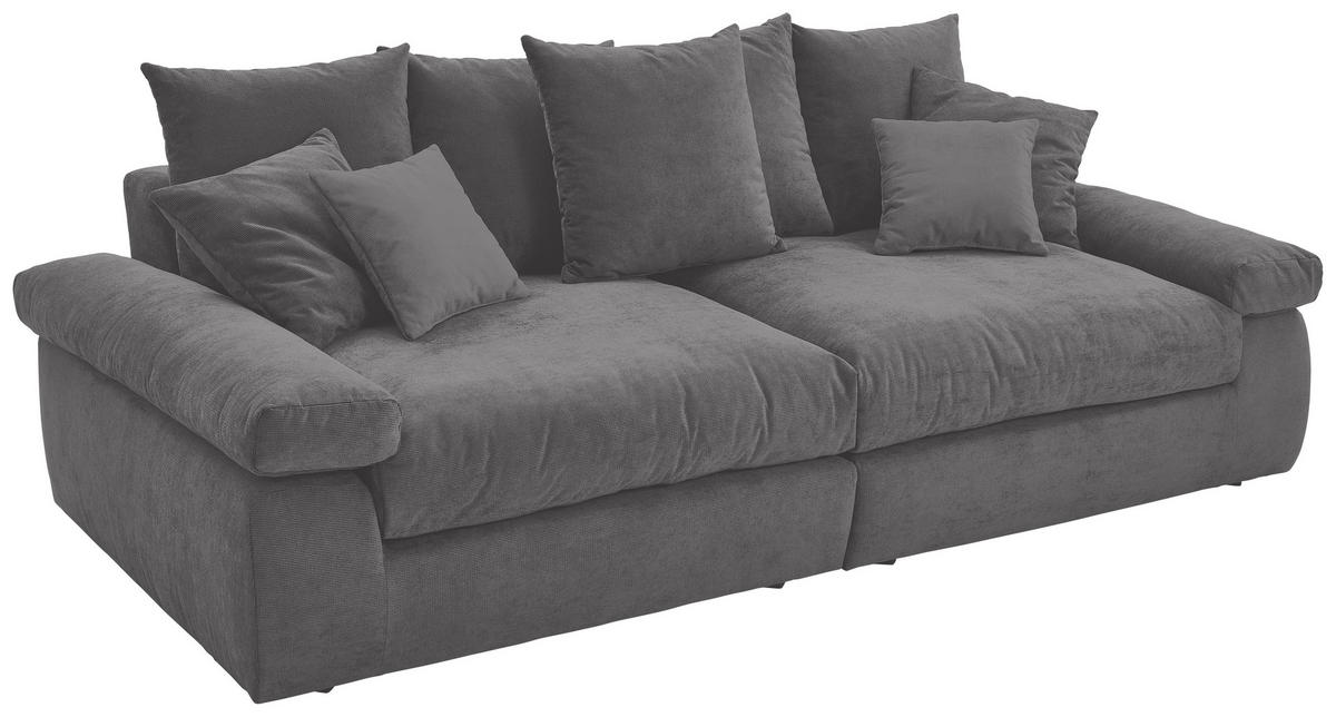 BIGSOFA Feincord Anthrazit  - Anthrazit/Schwarz, Design, Kunststoff/Textil (260/90/140cm) - Carryhome