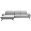 ECKSOFA in Echtleder Weiss  - Weiss/Schwarz, Design, Leder/Metall (193/332cm) - Dieter Knoll