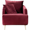 SESSEL Samt Weinrot    - Weinrot/Goldfarben, Design, Textil/Metall (74/84/94cm) - MID.YOU