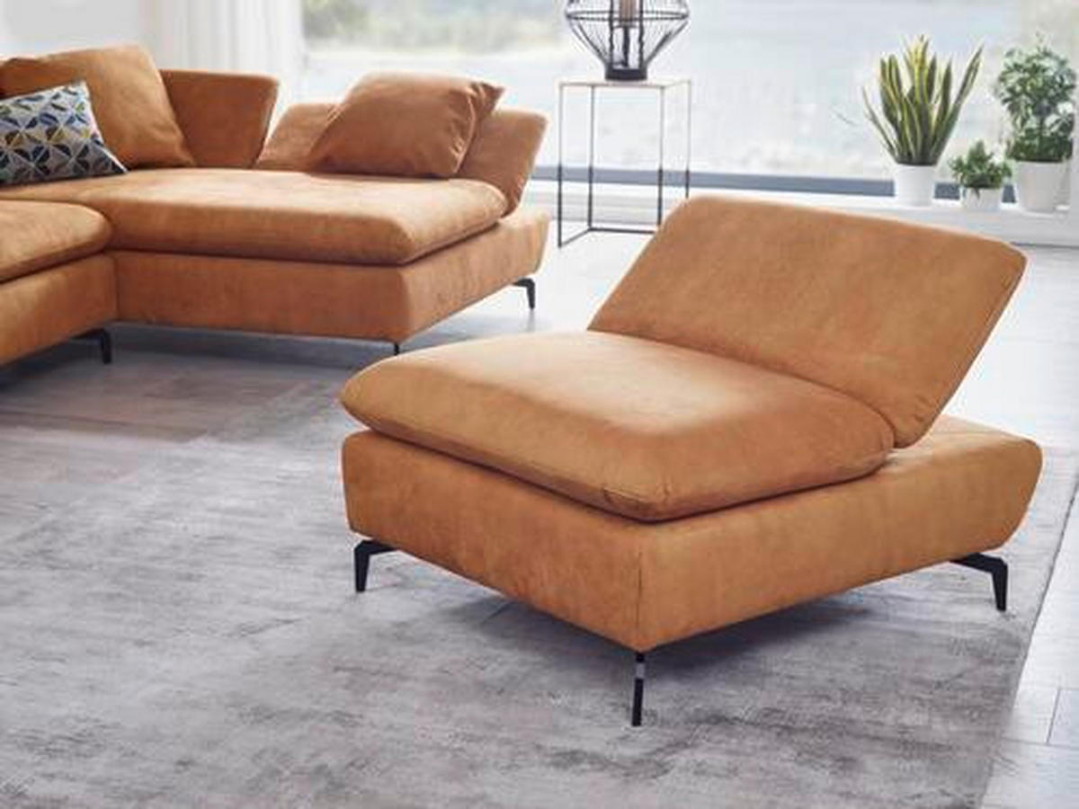 ECKSOFA in Flachgewebe Currygelb  - Currygelb/Schwarz, Design, Textil/Metall (315/200cm) - Chilliano