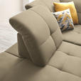 ECKSOFA in Chenille Beige  240/308 cm  - Beige/Schwarz, Design, Textil/Metall (240/308cm) - Xora