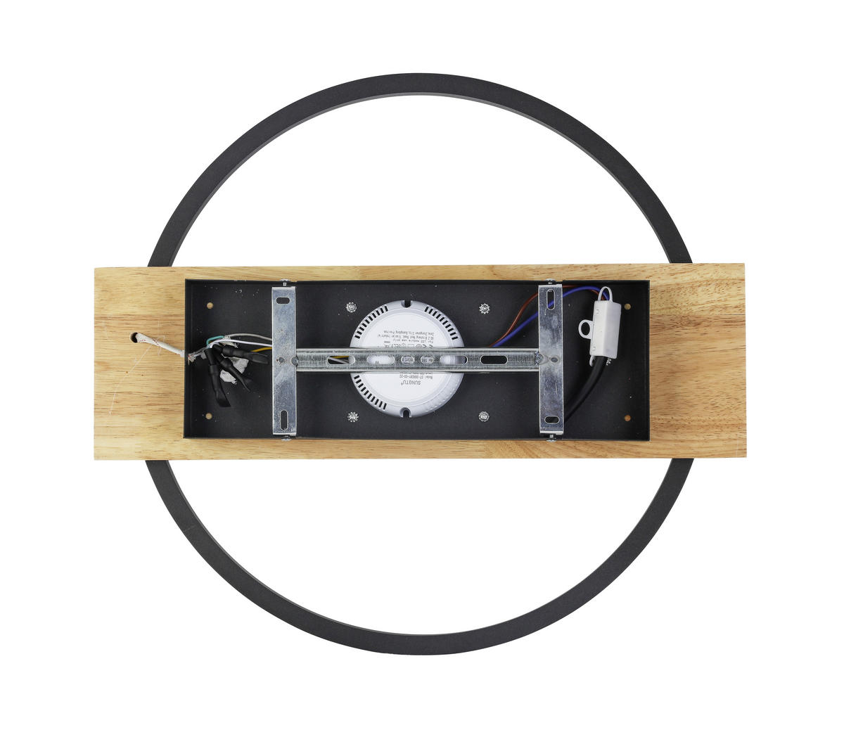 LED-DECKENLEUCHTE Yui 45/50/7,5 cm   - Schwarz/Naturfarben, Trend, Holz/Kunststoff (45/50/7,5cm) - Novel