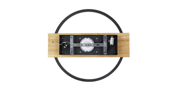 LED-DECKENLEUCHTE 45/50/7,5 cm - Schwarz/Naturfarben, Trend, Holz/Kunststoff (45/50/7,5cm) - Novel