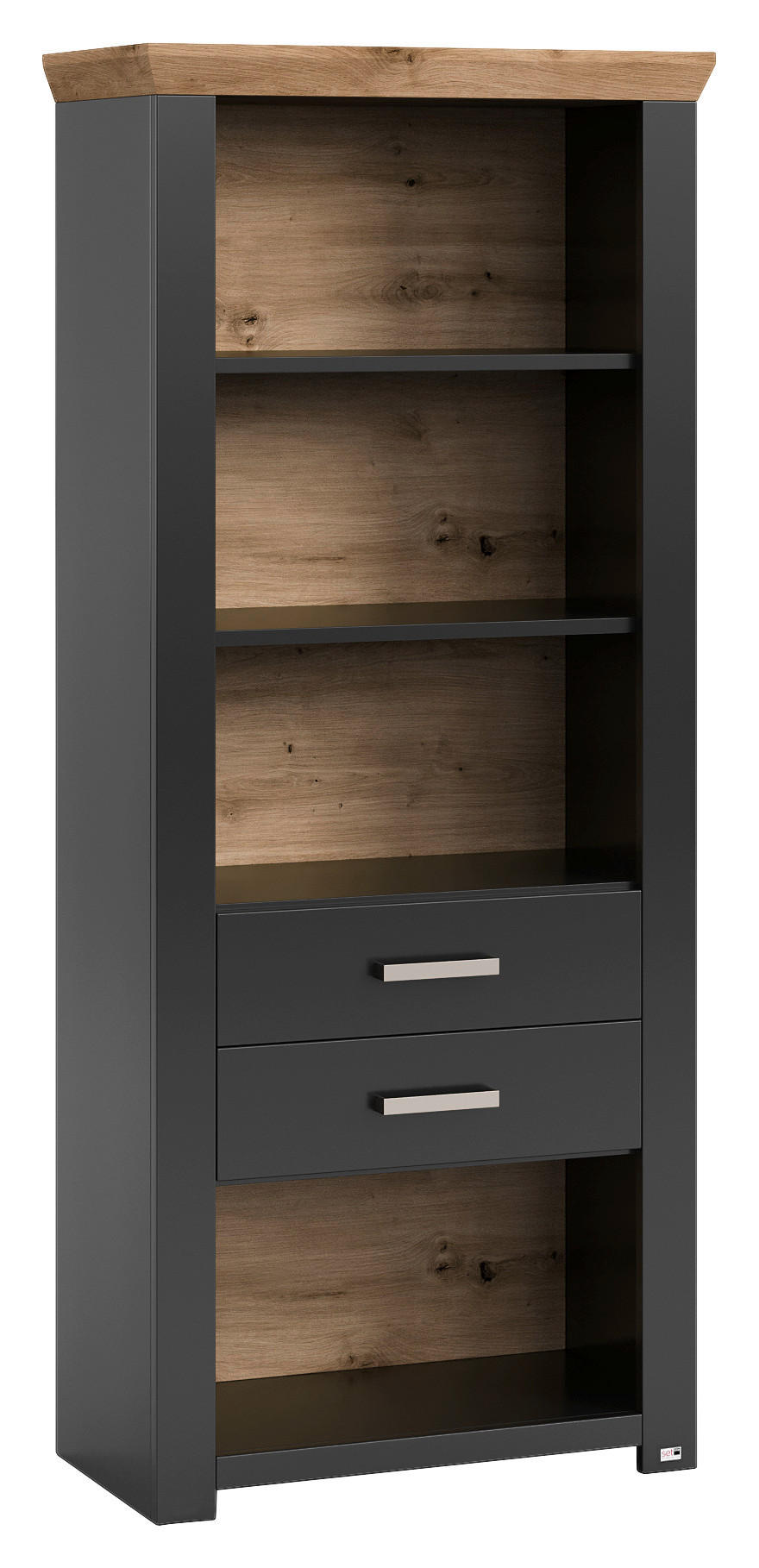 REGAL Graphitfarben, Eiche Artisan  - Graphitfarben/Eiche Artisan, Design, Holzwerkstoff/Metall (74,5/174,6/42,2cm) - SetOne by Musterring