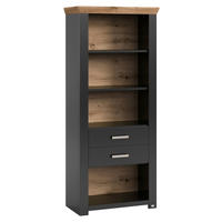 REGAL Graphitfarben, Eiche Artisan  - Graphitfarben/Eiche Artisan, Design, Holzwerkstoff/Metall (74,5/174,6/42,2cm) - SetOne by Musterring