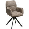 ARMLEHNSTUHL  Sitzfläche 360° drehbar Webstoff  - Schwarz/Braun, MODERN, Textil/Metall (61/91/65cm) - MID.YOU