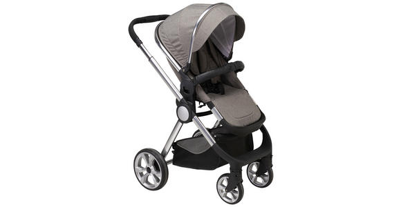 KINDERWAGENSET Neapel - Silberfarben/Grau, Design, Textil/Metall (76,96/59,95/106,68cm) - My Baby Lou